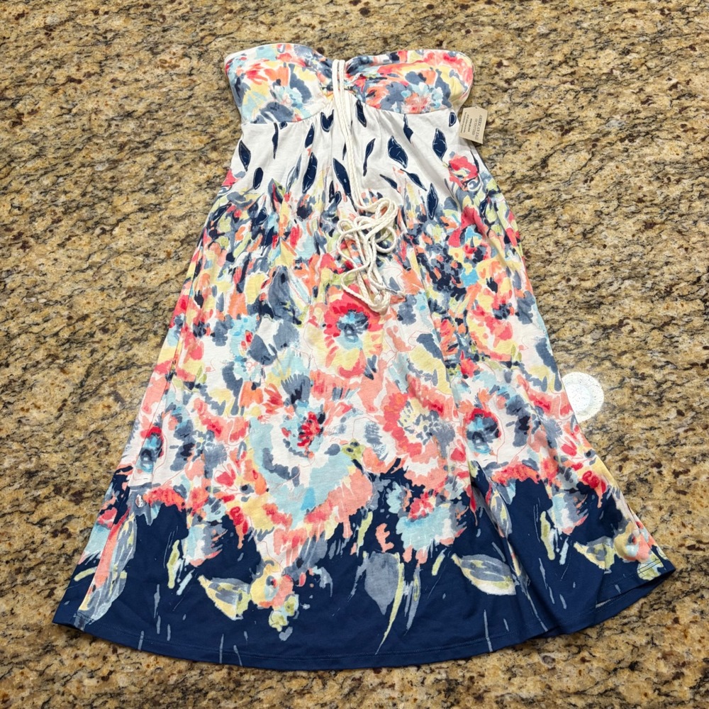 NEW American Eagle Outfitters Floral Strapless Mini Dress XS  Smocked ws
